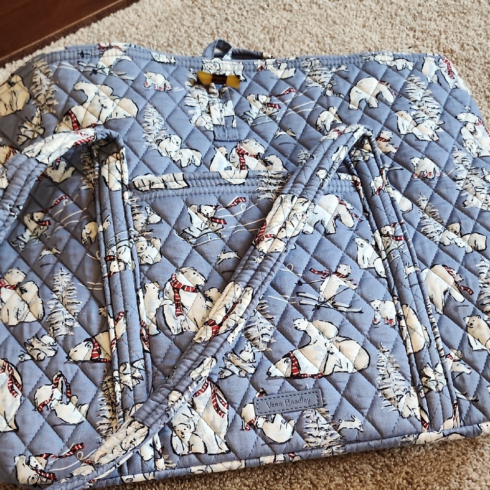 Vera Bradley Quilted Tote with Polar Bear Pattern